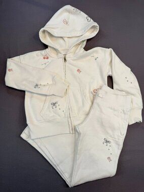abercrombie kids girls sweatsuit size 7/8 w/bows and cherries (this season)